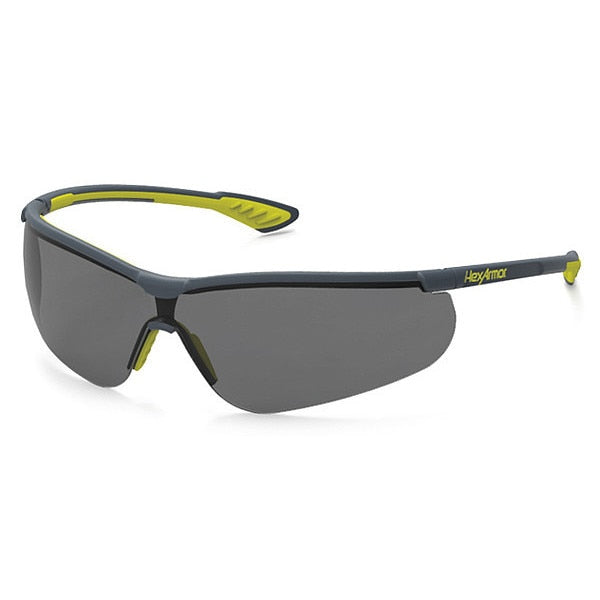 Safety Glasses, Wraparound Gray Polycarbonate Lens, Anti-Fog, Chemical-Resistant, Scratch-Resistant
