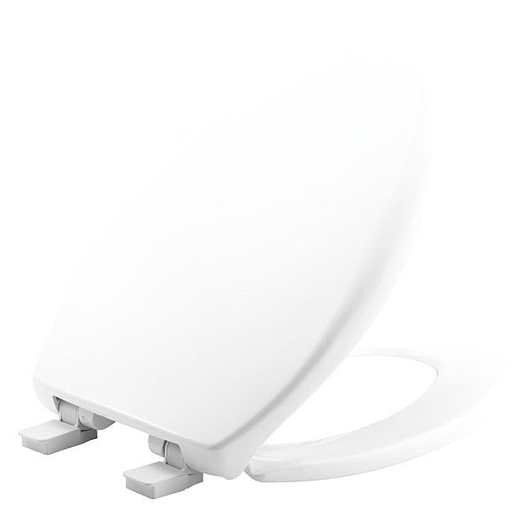 Toilet Seat, With Cover, Plastic, Elongated, White