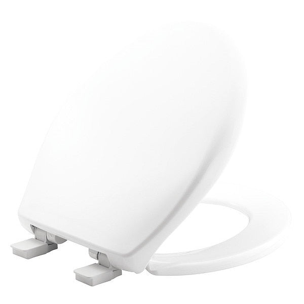 Toilet Seat, With Cover, Plastic, Round, White