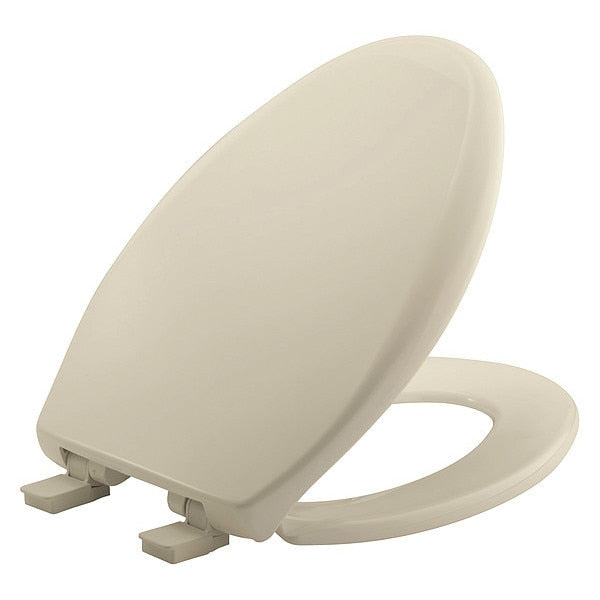 Toilet Seat, With Cover, Plastic, Elongated, Bone