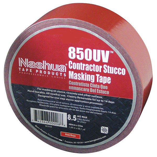 Duct Tape, Red, 1 7/8 in x 60 yd, 8.5 mil