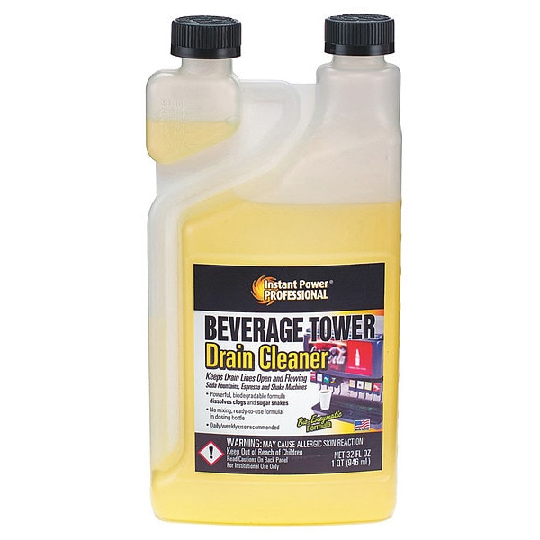 BevTowerDrainClnr, Ptn Meas Btl, 32 oz, Liq