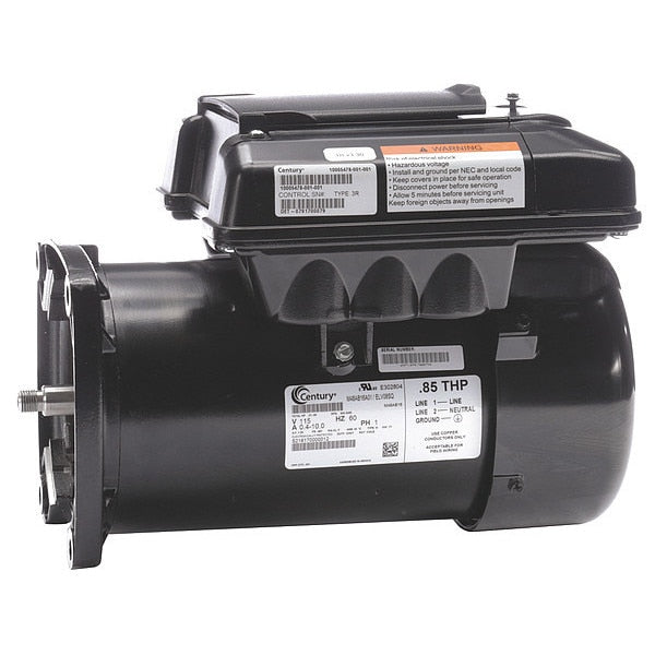 Pool Pump Motor, ECM, 17/20, 1/100 HP, 48Y Frame, 600-3,450 Nameplate RPM