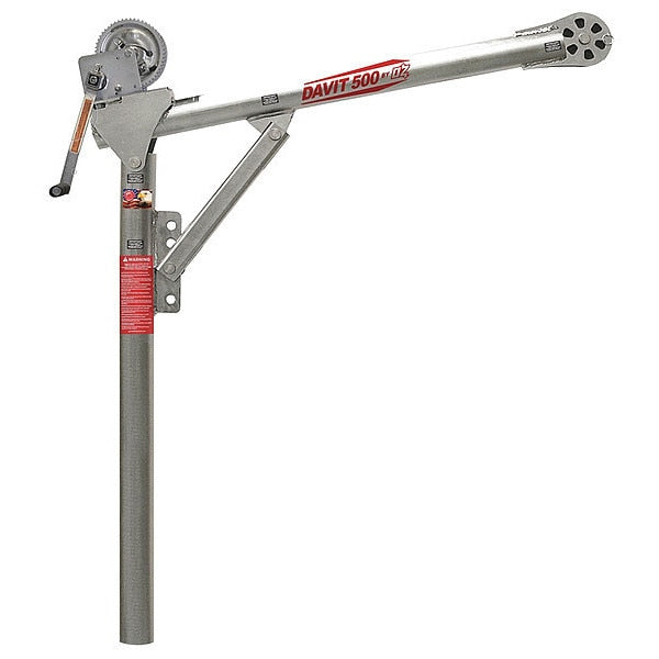 Davit Crane, 27.5 in to 42 in Reach, 0 in to 960 in Lift Range, Silver