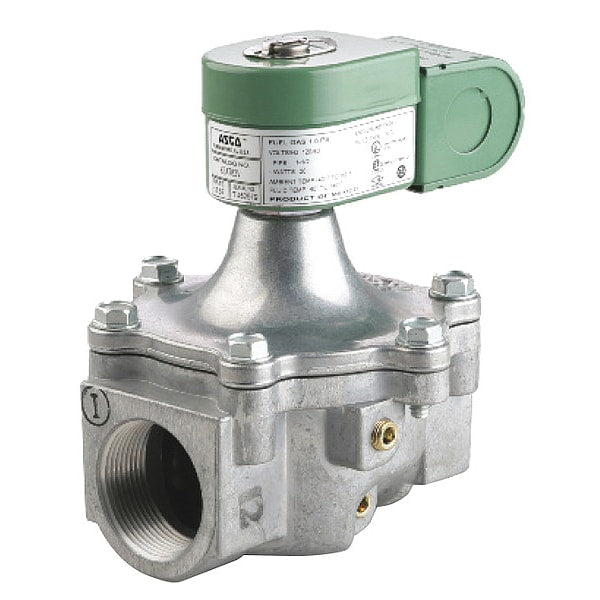 120/60V AC Aluminum Fuel Gas Solenoid Valve, Normally Closed, 1 1/4
