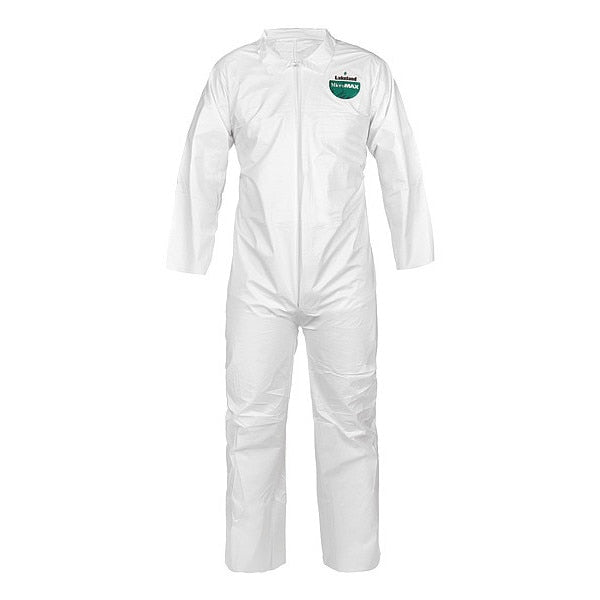 Collared Disposable Coveralls, White, Zipper