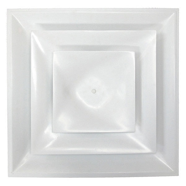 8 in Square Step-Down Ceiling Diffuser, White