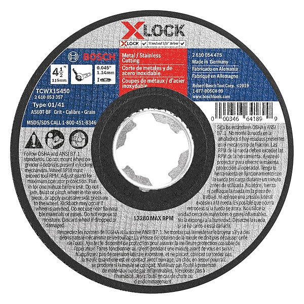 Abrasive Cut-Off Wheel, 60 Grit, Abrasive Wheel Type: Type 1