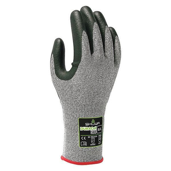 Cut Resistant Coated Gloves, A3 Cut Level, Nitrile, S, 1 PR