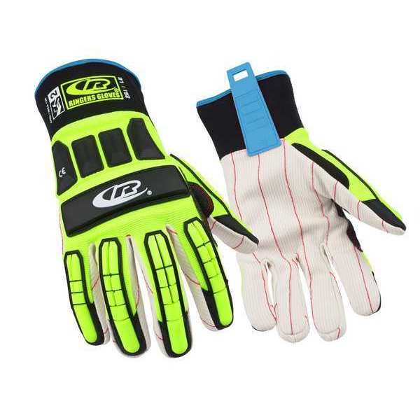 Impact Resistant Gloves, Green, M, PR