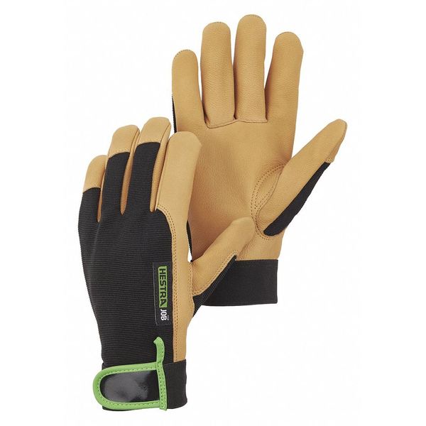 Glove, Leather, Goatskin, Black/Tan, S