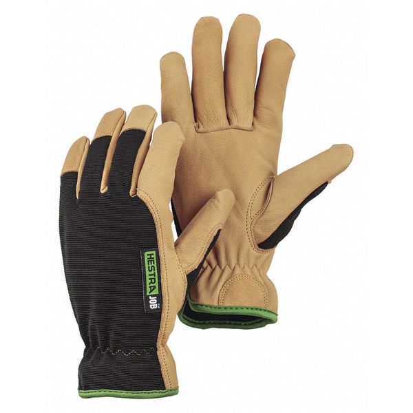 Glove, Leather, Goatskin, Black/Tan, XXL