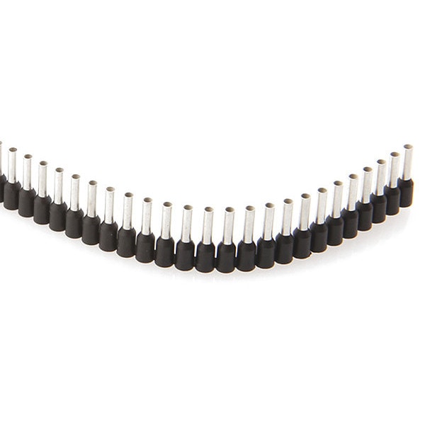 Ferrules Strips, 8mm, 1.5mm, Black, PK500