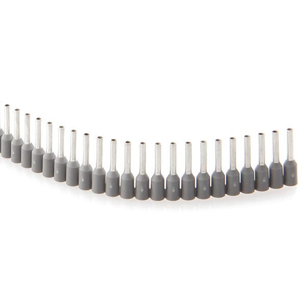Ferrules Strips, 8mm, 0.75mm, Grey, PK500