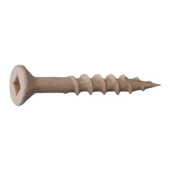 Deck Screw, #8 x 1-1/2 in, Steel, Flat Head, Square Drive, 5000 PK