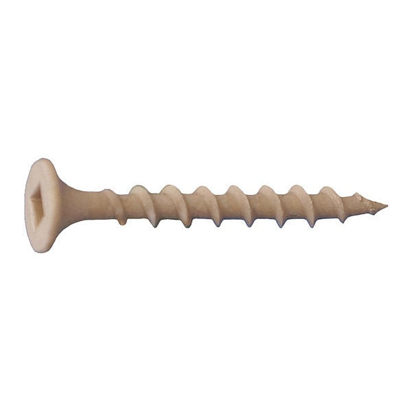 Deck Screw, #10 x 4 in, Steel, Flat Head, Square Drive, 1000 PK