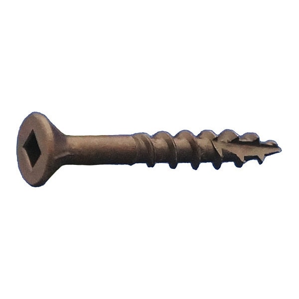 Wood Screw, #8, 1-1/2 in, Oil Rubbed Low Carbon Steel Flat Head Square Drive, 5000 PK
