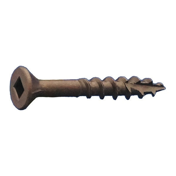 Wood Screw, #8, 1 in, Oil Rubbed Low Carbon Steel Flat Head Square Drive, 10000 PK