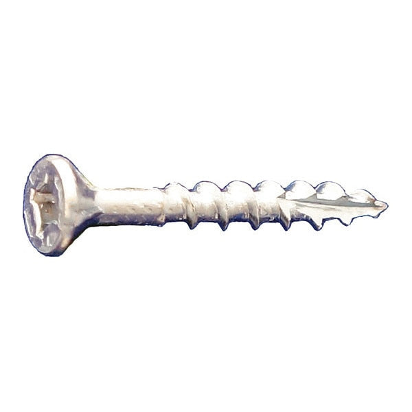 Wood Screw, #8, 1-1/4 in, Zinc Plated Low Carbon Steel Flat Head Phillips Drive, 7500 PK