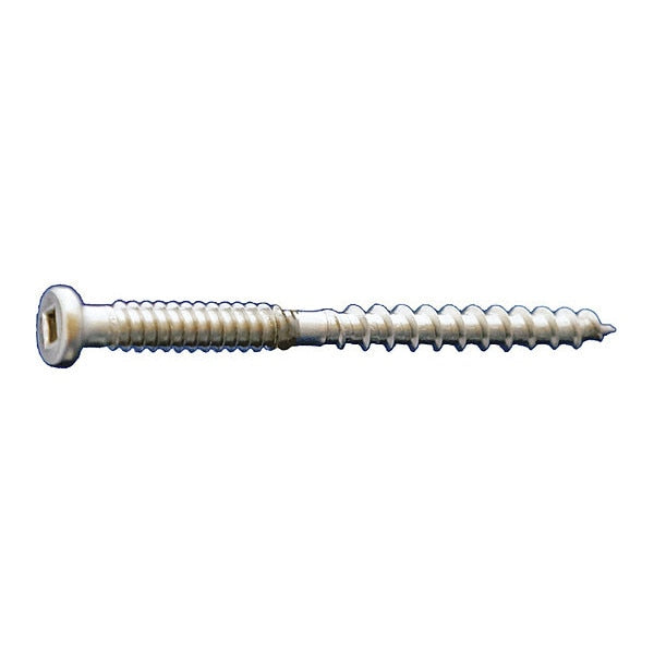 Deck Screw, #10 x 3 in, 18-8 Stainless Steel, Button Head, Square Drive, 1000 PK