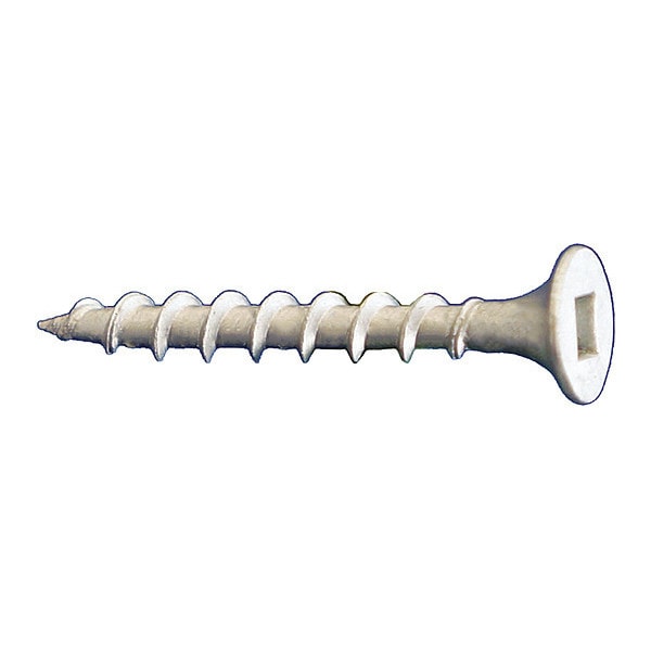 Deck Screw, #8 x 3 in, Steel, Flat Head, Square Drive, 2000 PK