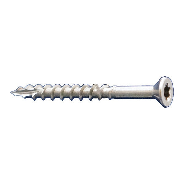 Deck Screw, #10 x 3 in, 18-8 Stainless Steel, Flat Head, Torx Drive, 1500 PK