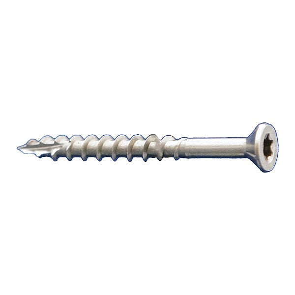 Deck Screw, #10 x 3-1/2 in, 18-8 Stainless Steel, Flat Head, Torx Drive, 1000 PK
