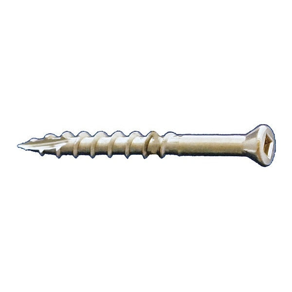 Deck Screw, #8 x 3 in, 18-8 Stainless Steel, Trim Head, Square Drive, 2000 PK