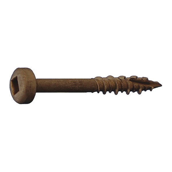 Wood Screw, #6, 1-1/4 in, Oil Rubbed Low Carbon Steel Square Drive, 8000 PK