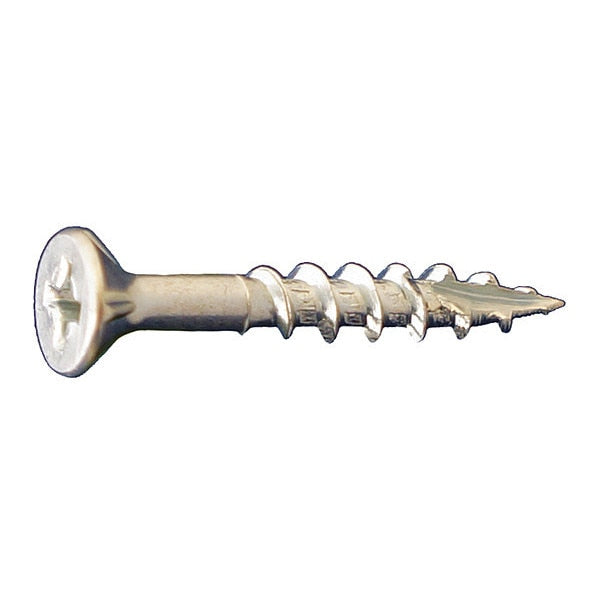 Wood Screw, #8, 3/4 in, Zinc Plated Low Carbon Steel Flat Head Phillips Drive, 1500 PK