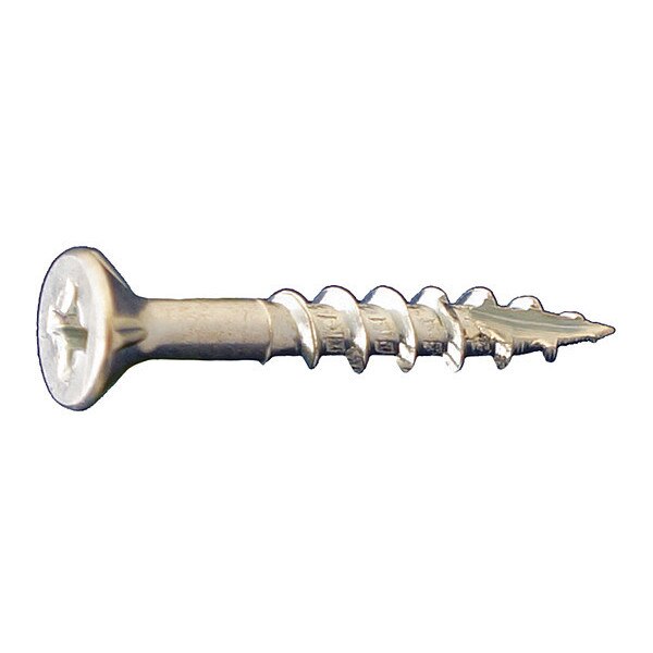 Wood Screw, #8, 2 in, Zinc Plated Low Carbon Steel Flat Head Phillips Drive, 3500 PK