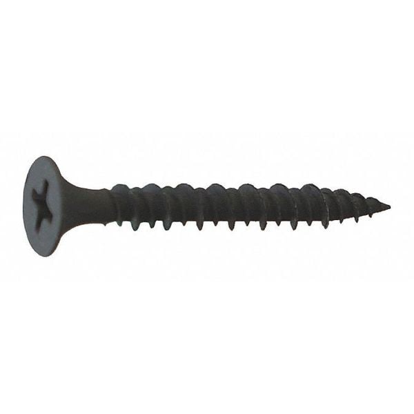 Drywall Screw, #6 x 2-1/4 in, Flat Head Phillips Drive, 3000 PK