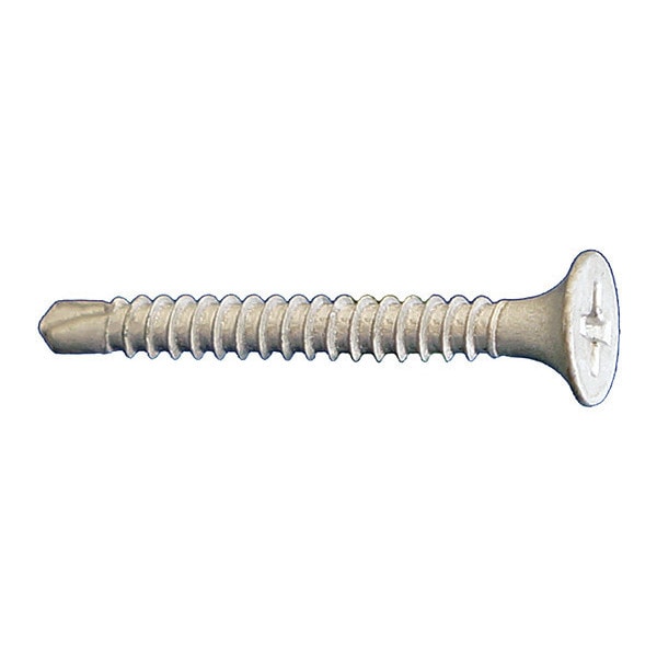 Self-Drilling Screw, #10 x 5 in, Dagger Guard Steel Flat Head Phillips Drive, 1000 PK