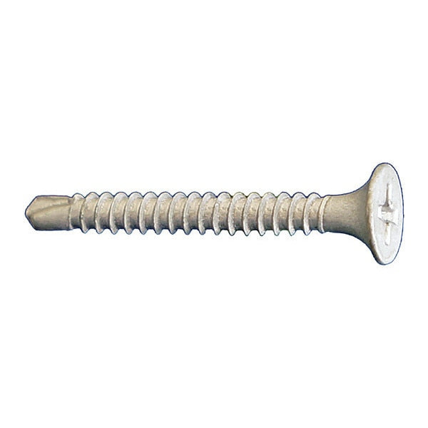 Self-Drilling Screw, #6 x 1-7/8 in, Dagger Guard Steel Flat Head Phillips Drive, 4000 PK