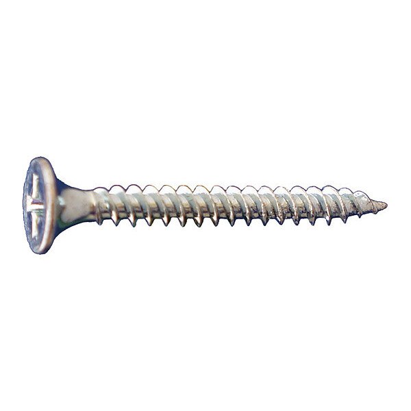 Drywall Screw, #6 x 1-1/4 in, Flat Head Phillips Drive, 8000 PK
