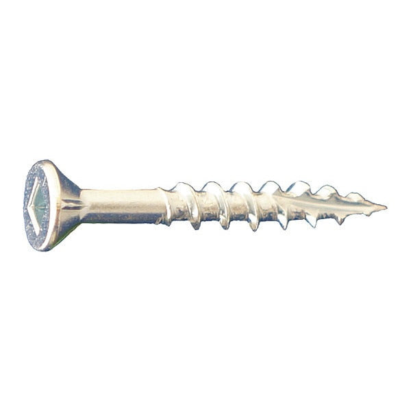 Wood Screw, #8, 1-1/8 in, Zinc Plated Low Carbon Steel Flat Head Square Drive, 10000 PK