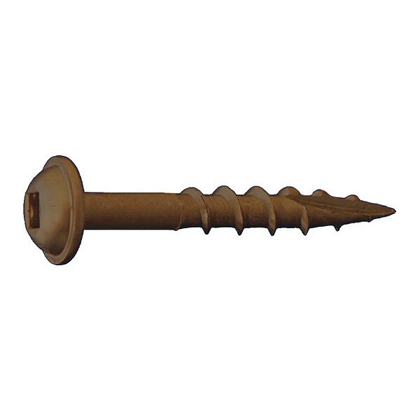 Wood Screw, #8, 2 in, Oil Rubbed Low Carbon Steel Round Head Square Drive, 3000 PK