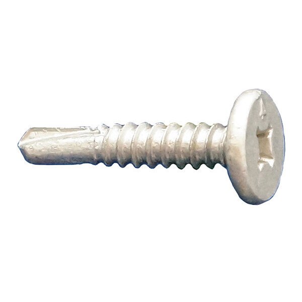 Self-Drilling Screw, #10-16 x 1 in, Dagger Guard 410 Stainless Steel Pancake Head Phillips Drive