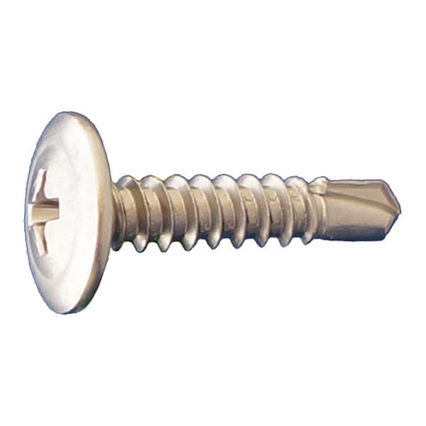 Self-Drilling Screw, #8 x 2 in, 410 Stainless Steel Truss Head Phillips Drive, 3000 PK