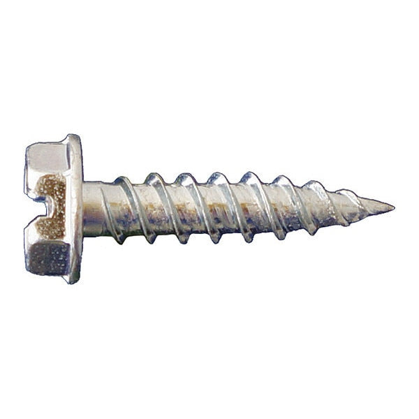 Sheet Metal Screw, #8 x 3/4 in, Clear Zinc Plated Steel Hex Head Hex Drive, 10000 PK