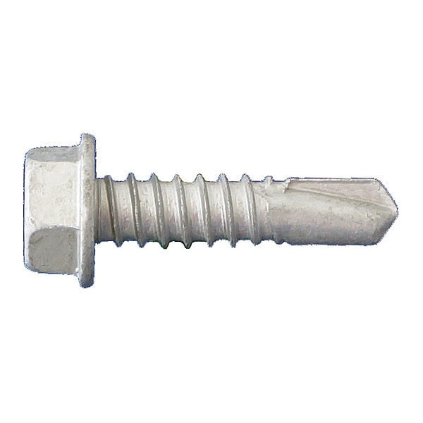 Self-Drilling Screw, #8 x 1 in, Dagger Guard Steel Hex Head Hex Drive, 7500 PK