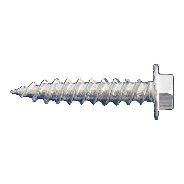 Sheet Metal Screw, #10 x 1/2 in, Zinc Plated Steel Hex Head Hex Drive, 10000 PK
