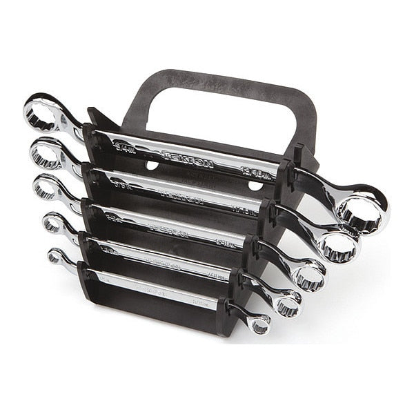 45-Degree Offset Box End Wrench Set with Holder, 5-Piece (1/4-13/16 in.)