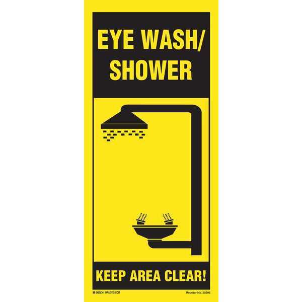 Safety Shower Sign, 18 in Height, 8 in Width, Plastic, Rectangle, English