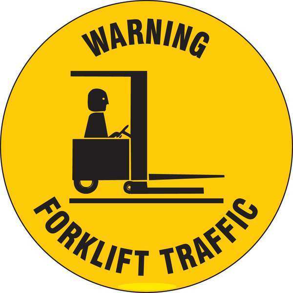 Warning Sign, 17 in H, 17 in W, Vinyl, Circle, English, 97615