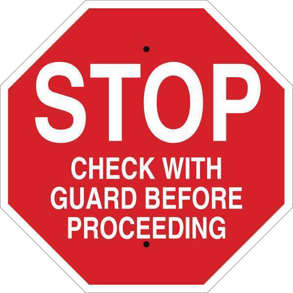 Stop Sign, 18 in Height, 18 in Width, Aluminum, Octagon, English