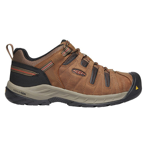 Size 7-1/2 Men's Hiker Shoe Steel Work Shoe, Shitake/Rust