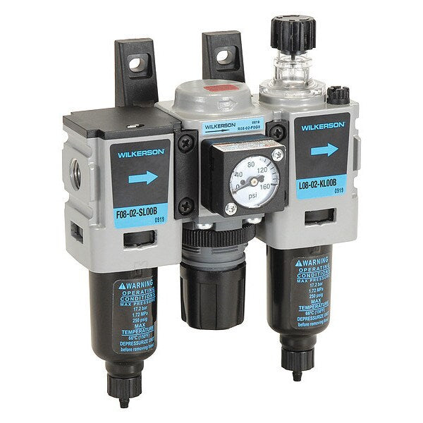 Filter/Regulator/Lubricator, 3 pcs., Overall Width: 4.75 in