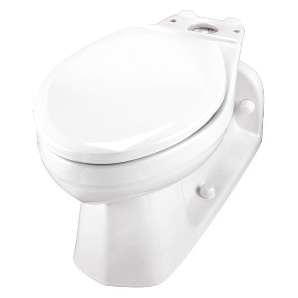 Toilet Bowl, 1.1/1.6 gpf, Pressure Assist Tank, Floor with Back Outlet Mount, Elongated, White