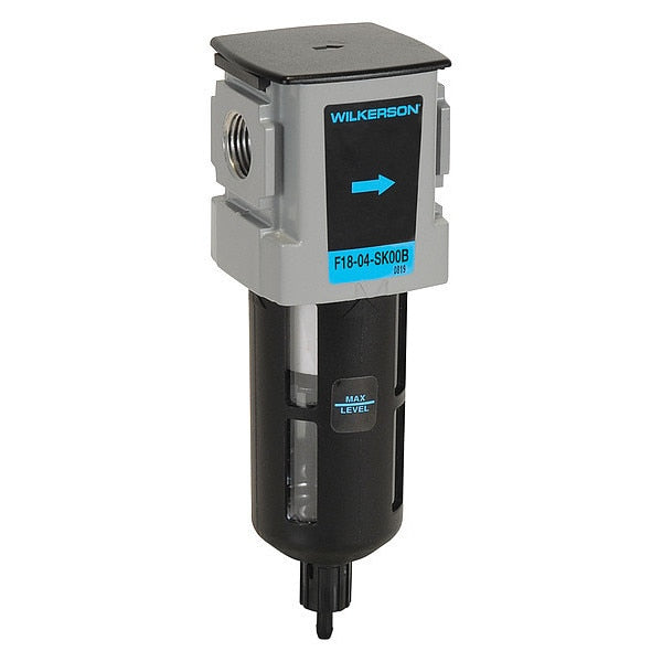 Compressed Air Filter, 5 micron Rating, Bowl Material - Air Treatment: Polycarbonate with Guard